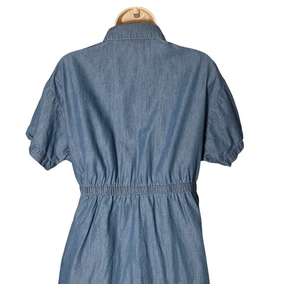 MICHAEL Michael Kors Women's Button Front Shirtdress Light Cadet Wash Size M - Picture 12 of 12